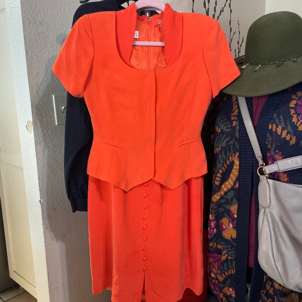 Dana Buchman Dresses Orange Silk Dress